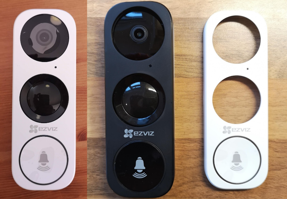 White and black face plates. Which one of these circles looks most like the button?