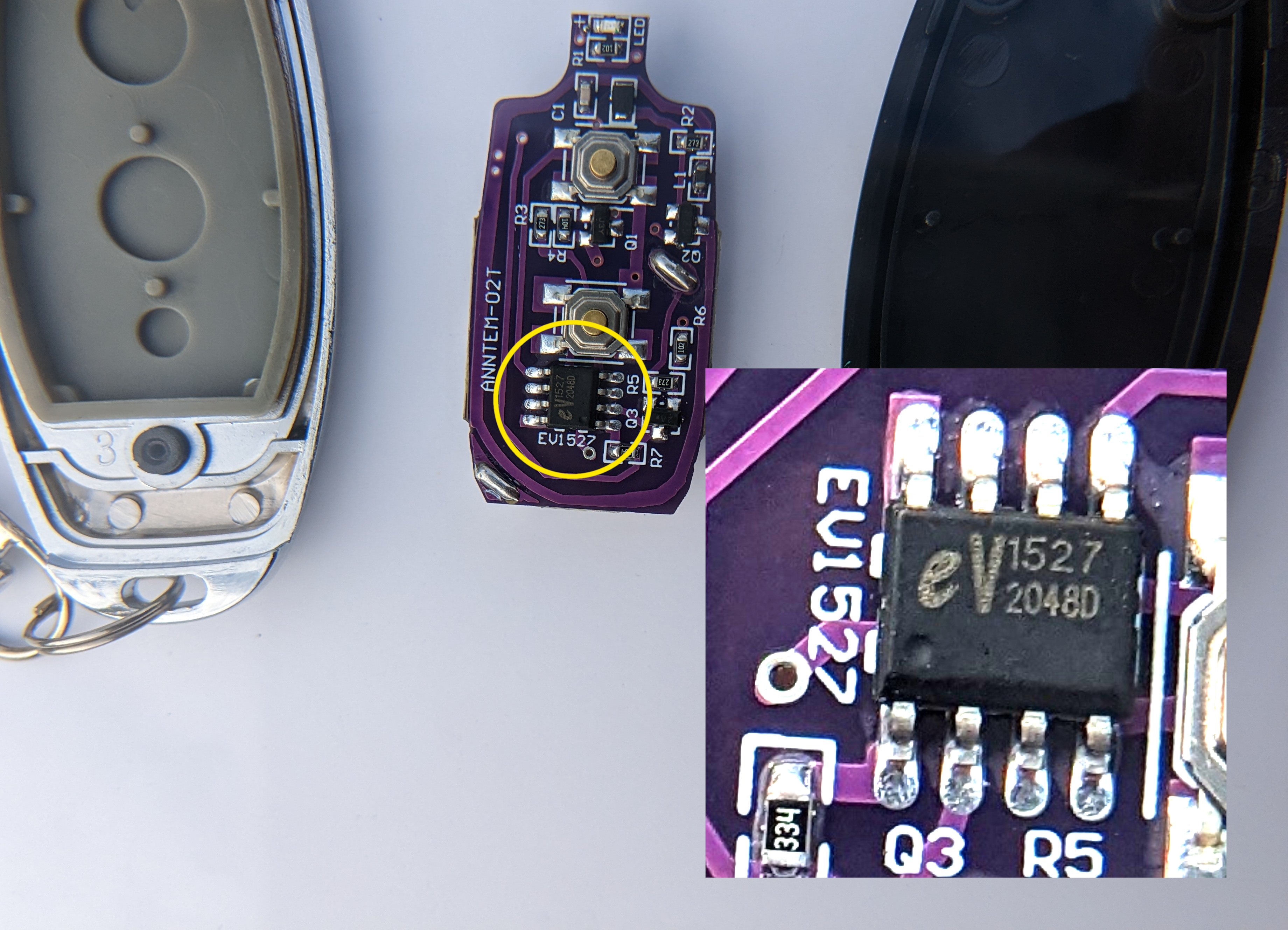 Inside a EV1527-based RF remote from Anntem