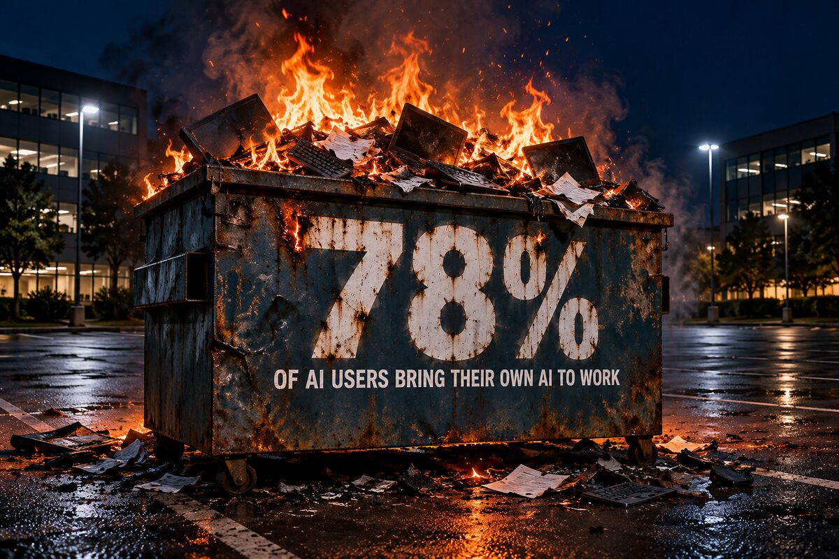 78% of AI users bring their own AI to work, and it ends exactly the way you'd expect. Illustrative image.
